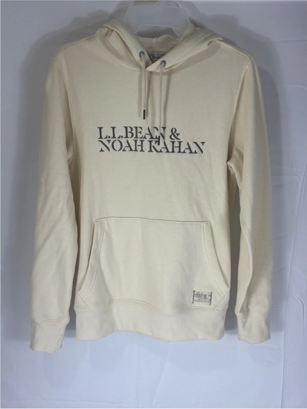 L.L. Bean & Noah Kahan Cream Pullover Hoodie with Brown Tan Logo